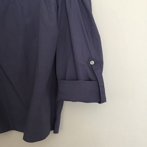 Marciano Maddie Poplin Off the Shoulder 100% Cotton Blue top Sz M - Picture 10 of 10